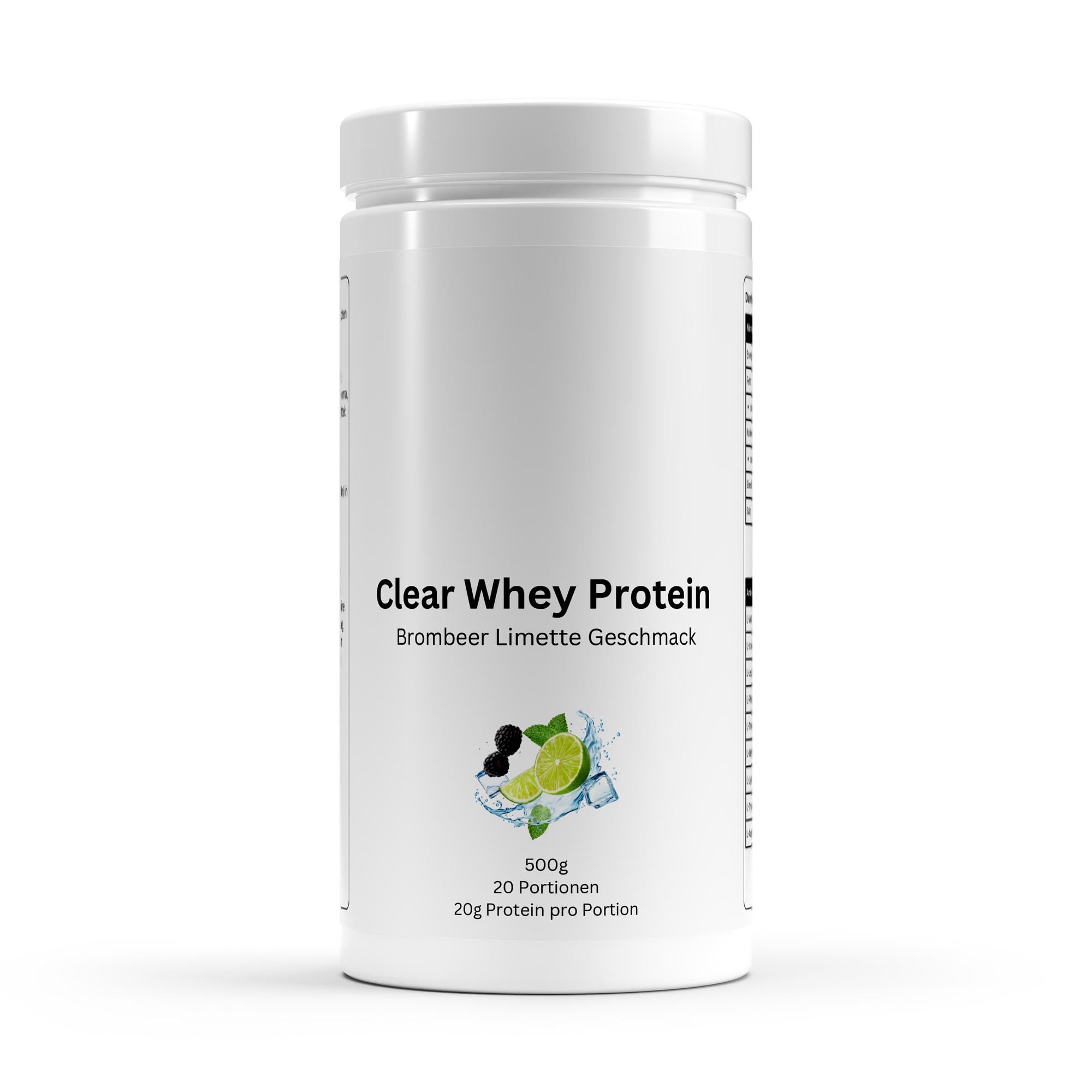 Pote de proteína em pó sabor limão e amora Clear Whey Protein ChanceToBrand 500g